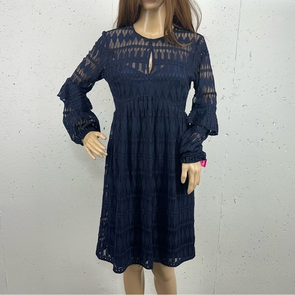 Trunk Turk Women’s Size 2 Wynton Navy Blue Lace Lined Dress New With Tags - Picture 2 of 14